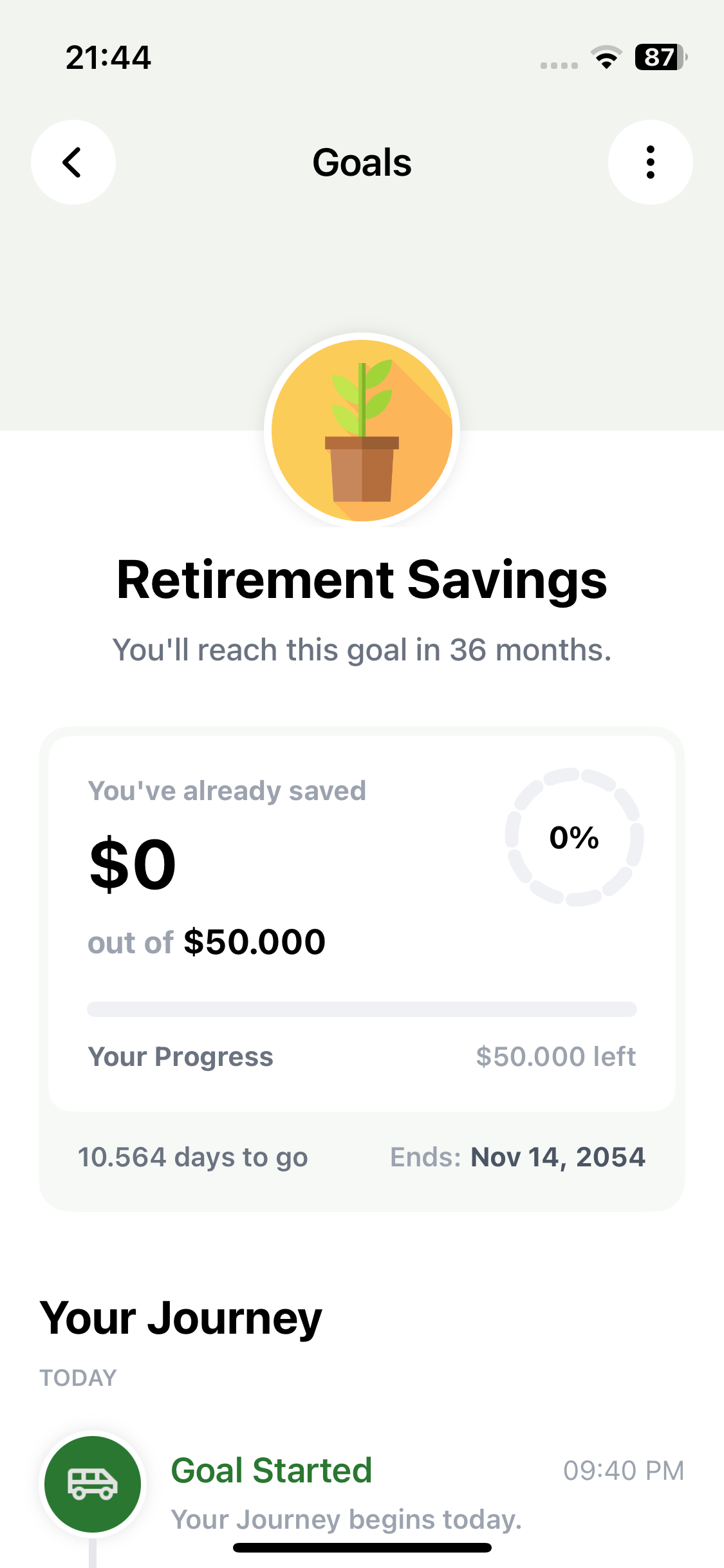 OptiVault Goal Setting and Progress Tracking